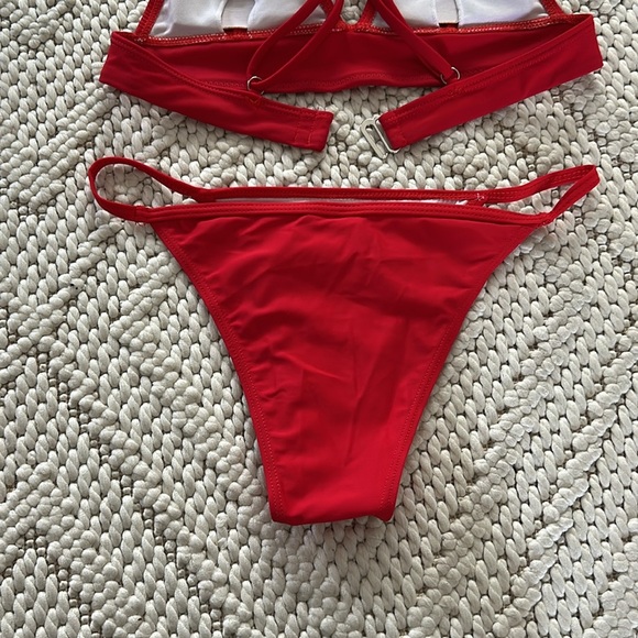 Red Triangle Bikini Set | Red Bikini Set | Red Bikini | Red String Bikini - Picture 7 of 9